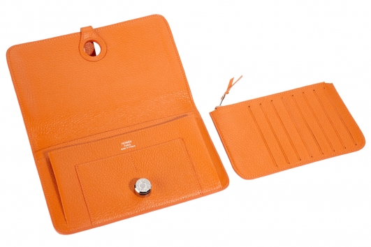 Hermes Dogon Wallet кошелек оранжевый